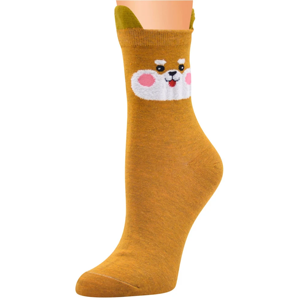 12pairs/Lot Women Cotton Solid Color Dots Colorful Fashion Sock Striped Animal Cat Pattern Cartoon Casual Middle Tube Knit Socks