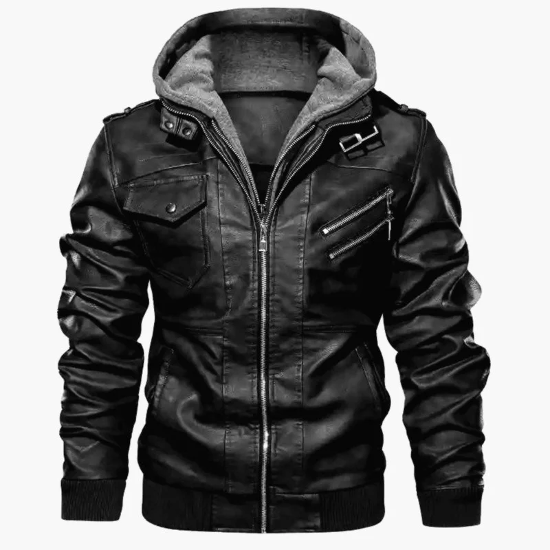 

Куртка мужская из ПУ кожи, повседневная Байкерская мотоциклетная куртка, кожаный тренд, осень