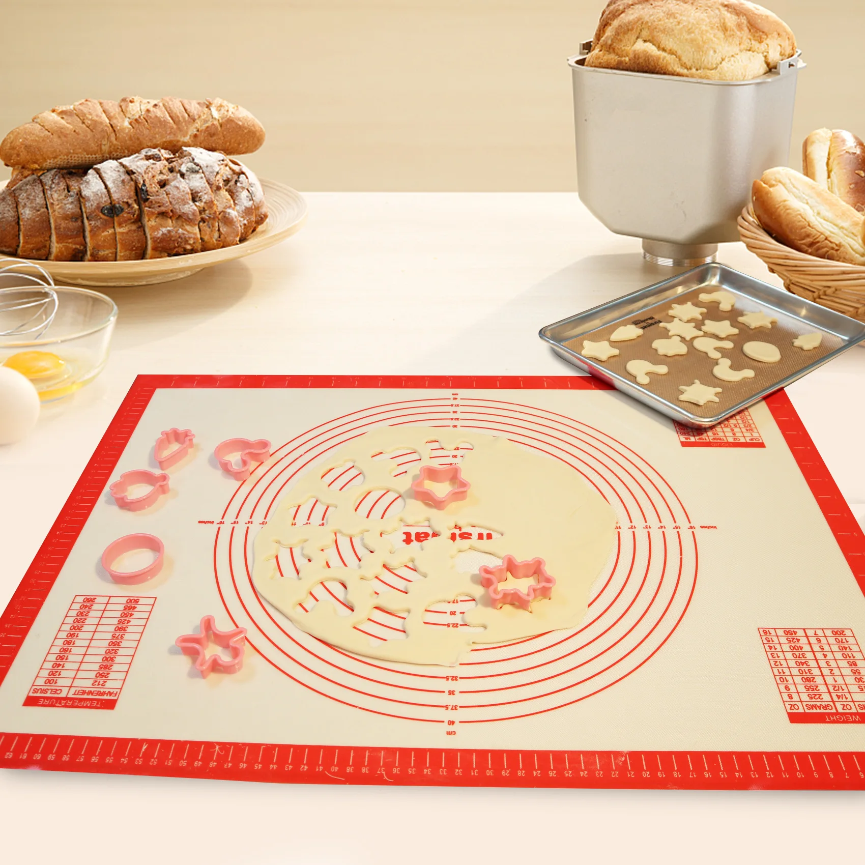 

Boussac Household Food Grade Non-Stick Heatproof Baking Silicone Pad Dough Kneading