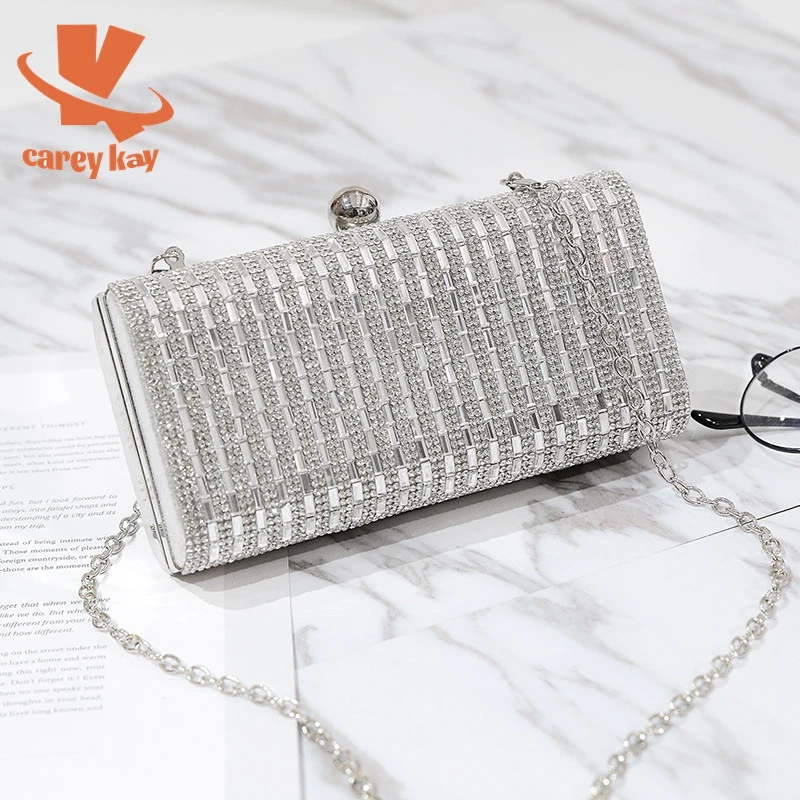 

CAREY KAY Small Shoulder Bags for Women Evening Bag Wedding Party Crossbody Bags Diamond Rhinestone Clutches Crystal Gold Purses