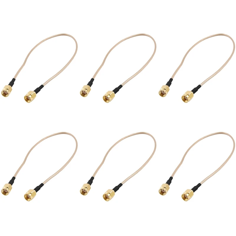 

6 Pcs 12 Inch RP-SMA Female To RP SMA Female Plug RF Pigtail Cable RG316
