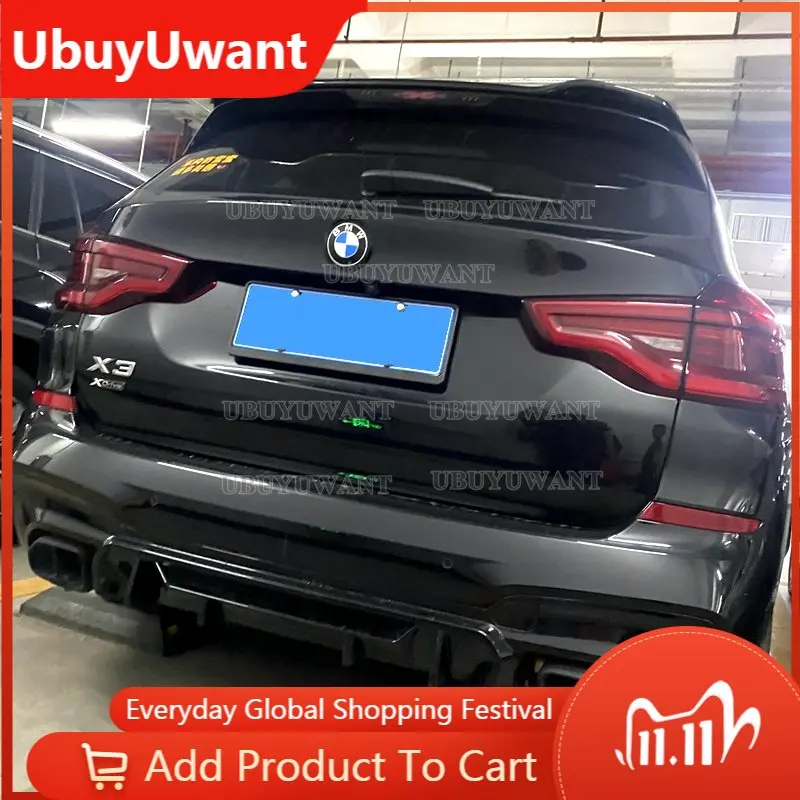 

Rear Bumper Diffuser Lip For BMW G01 X3 M Sport 2019-2023 Glossy Black Car Lower Body Kit Exhaust Guard Splitter Spoiler Plate
