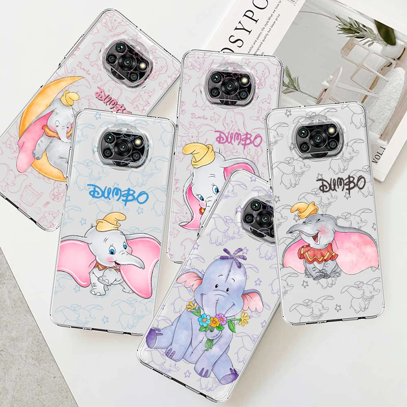 

Dumbo Cute Cartoon For Xiaomi Poco X5 C55 C50 M5 M4 X4 X3 F3 GT NFC M3 C3 M2 F2 F1 X2 Pro Transparent Soft Phone Case Coque Capa