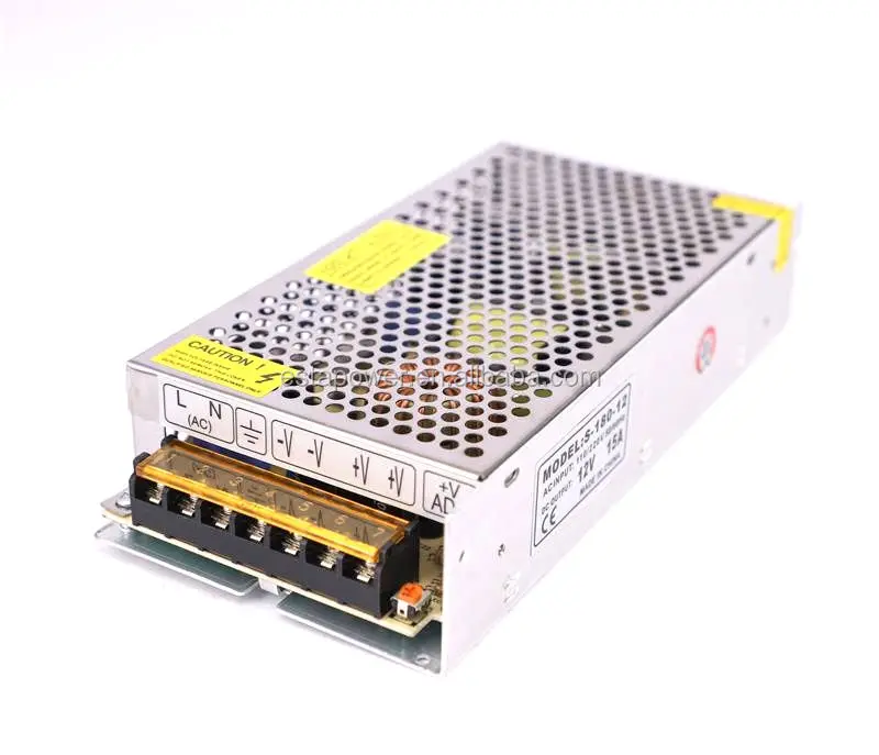 

S-180-12 Switching Power Supply 12V15A 180W Centralized Power Supply Monitoring/billboard /LED DC Voltage Regulator