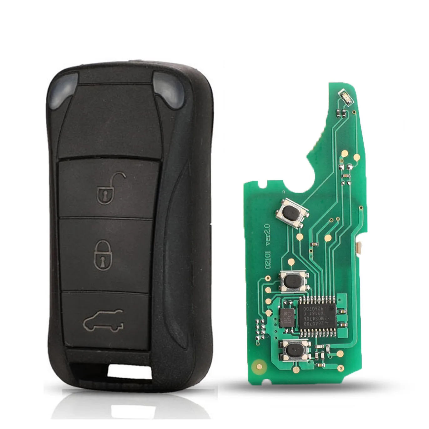 

Jingyuqin 2/3/4 кнопки дистанционного управления 315/433 МГц откидной складной корпус ключа автомобиля для Porsche Cayenne GTS ID46 PCF7946