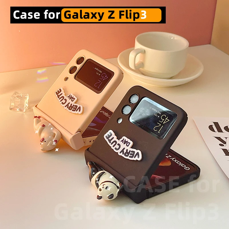 

Чехол для Samsung Z Flip3, чехлы с забавной пандой, полноразмерный чехол для телефона F7110, милый подарок для женщин, чехол-книжка для Samsung Z 3