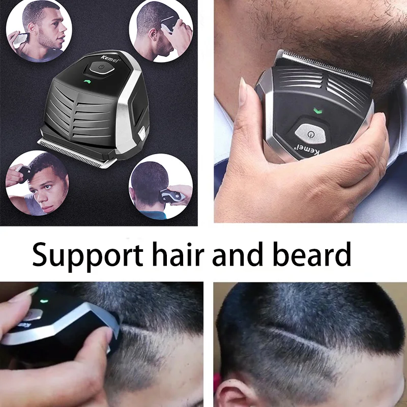 Kemei Hair Clipper Professional Electric Cordless Hair Beard Trimmer 0.1mm Bald Head Self Hair Cutting Machine for Men Kids 6032 images - 6