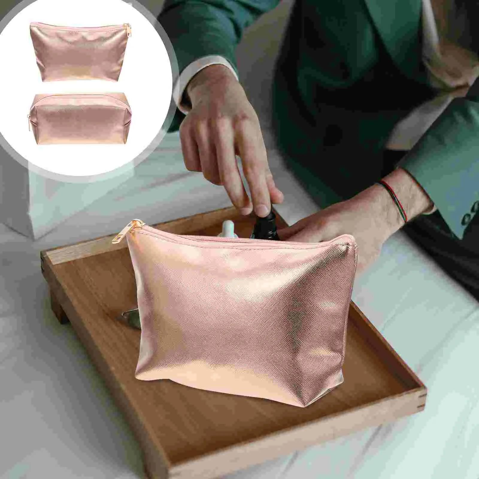 

2Pcs Bags Makeup Pouches Portable Toiletry Bags Wash Bags for Travel Women