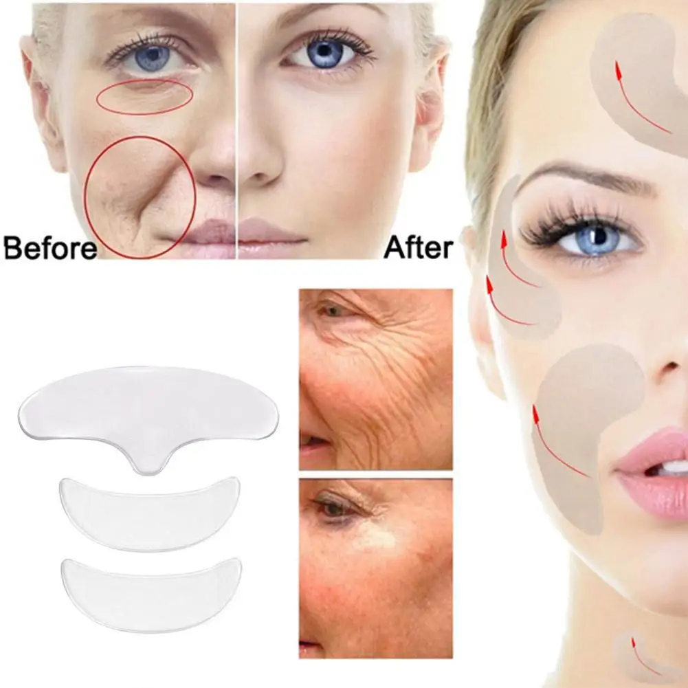 

Women Reusable Silicone Wrinkle Removal Sticker Face Neck Skin Eye Pad Lifting Bra Aging Anti Sticker Care Pads Forehead Wr B2U0