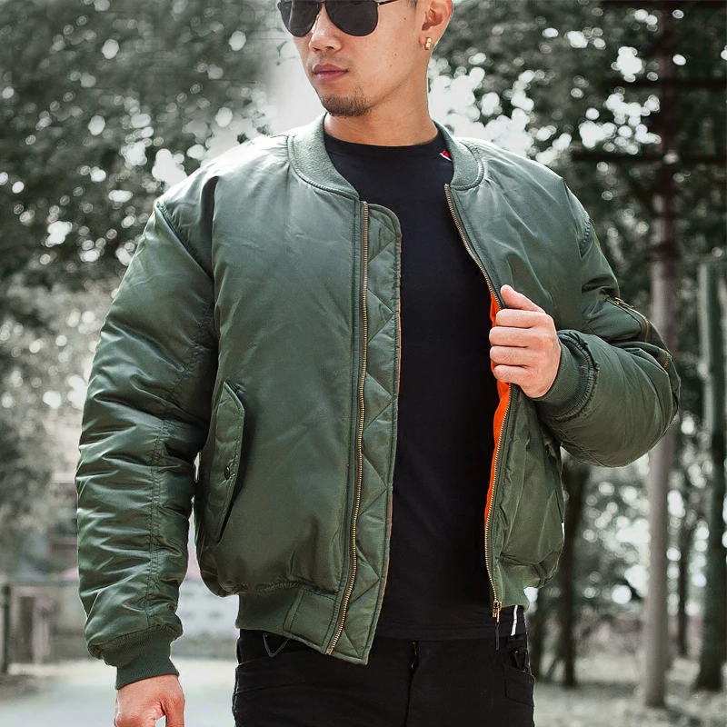 

MA1 Men Winter Warm Military Airborne Flight Tactical Bomber Jacket Army Air Force Fly Pilot Jacket Aviator Motorcycle Down Coat