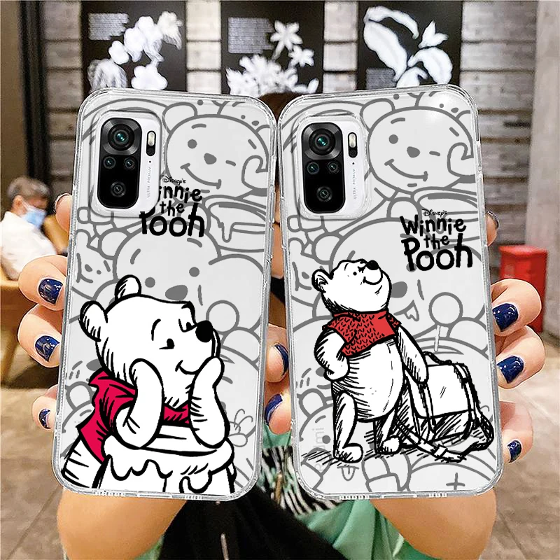 

Bear Disney Winnie Pooh For Xiaomi Redmi Note 12 10 11 9 Pro Plus Speed 11S 11T 10S 9T 9S 8 5G Transparent Phone Case Cover