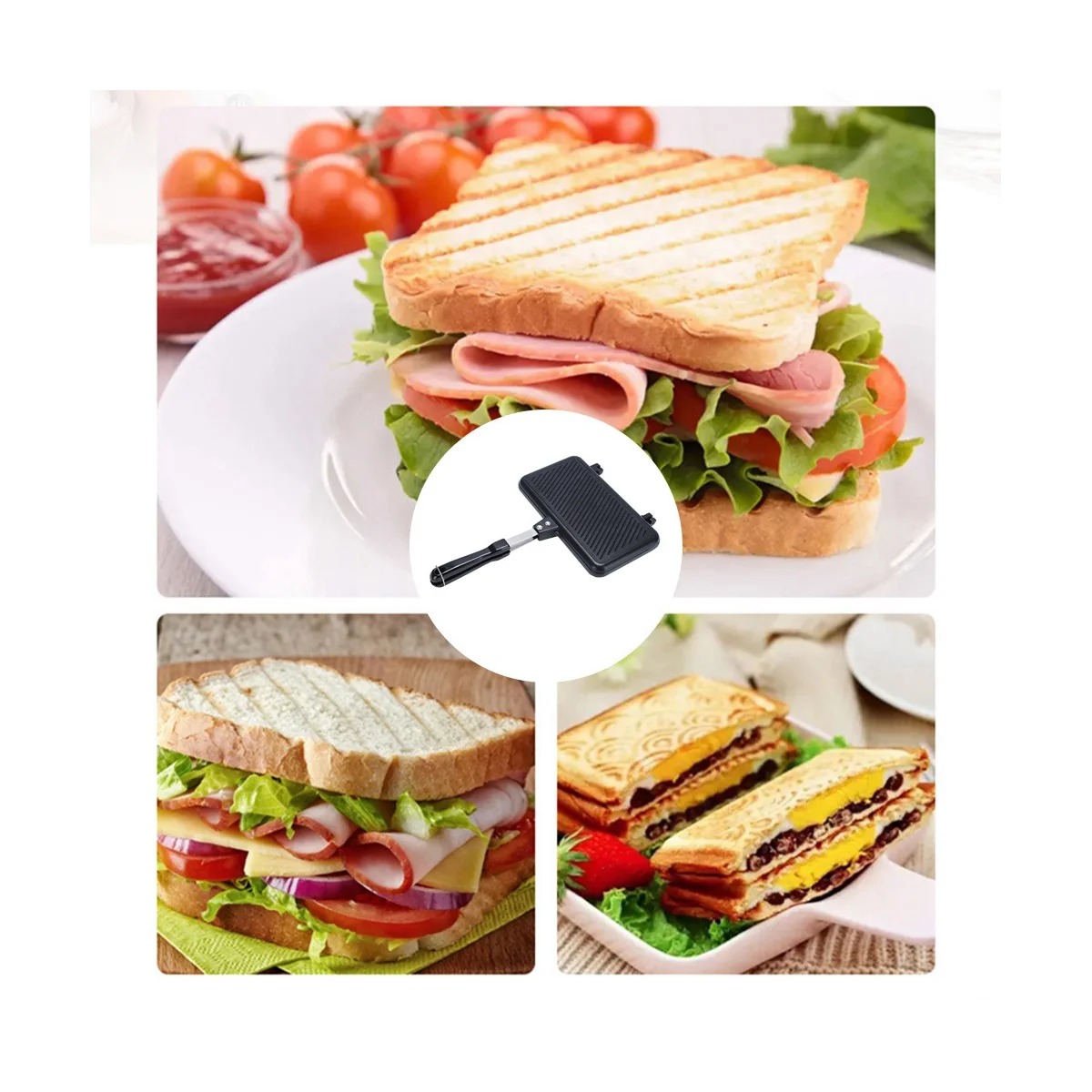 Газовая антипригарная сэндвич-машина для хлеба тостов завтрака блинов выпечки