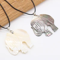 wholesale4pcs natural shell white alloy elephant pendant necklace for jewelry making diy necklaces accessories charms gift party