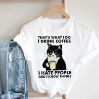 female tee top graphic t shirt women clothing cat funny letter cute kawaii fruit cartoon ladies summer clothes print tshirt