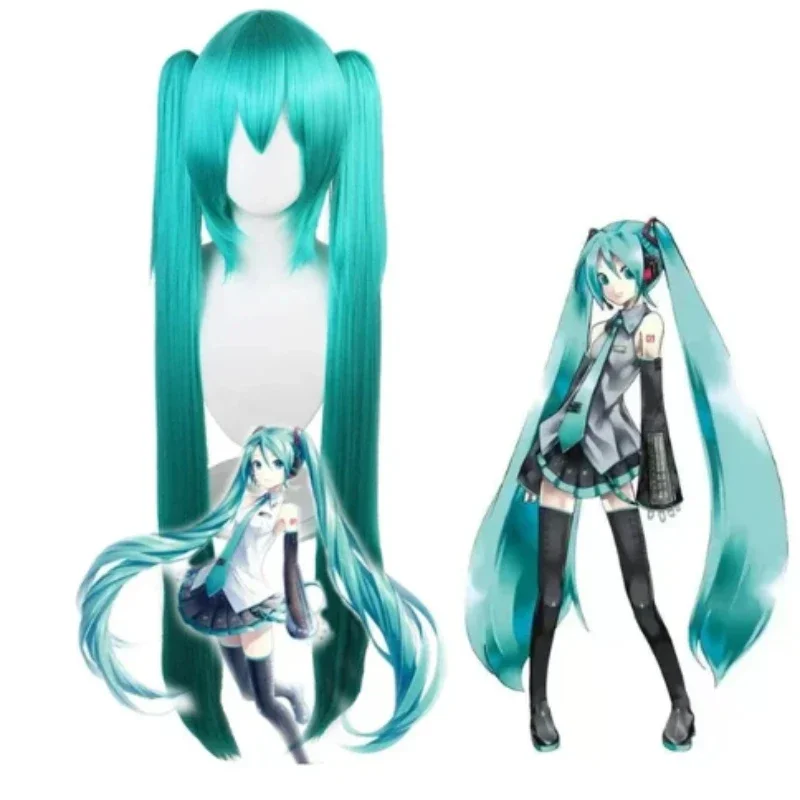 Miku Косплей Костюм Серебряная лакированная кожа одежда синий парик Головные