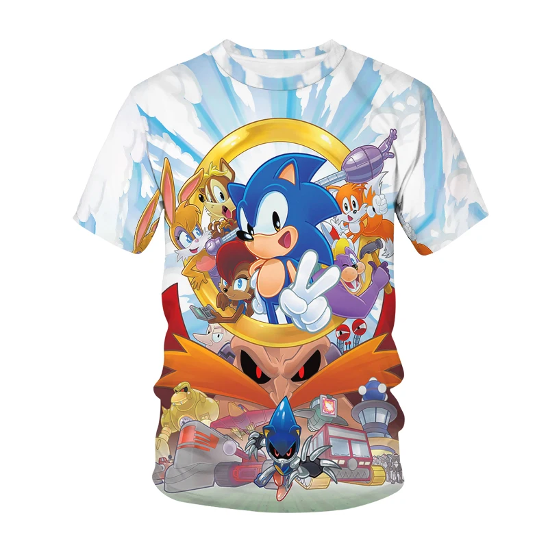 

Fashion Sonic 3D Printed T Shirts Kids Funny Casual T-shirt Children Boy Girl Clothes Cool Cartoon Summer T-shirt Tops Tees Cute