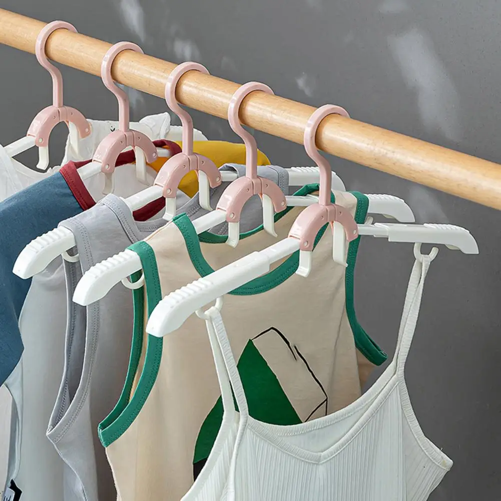 

2Pcs Practical Easy to Carry with Dual Hook Anti-drop Clothes Hanger Rack Travel Supplies Clothes Hanger Storage Rack