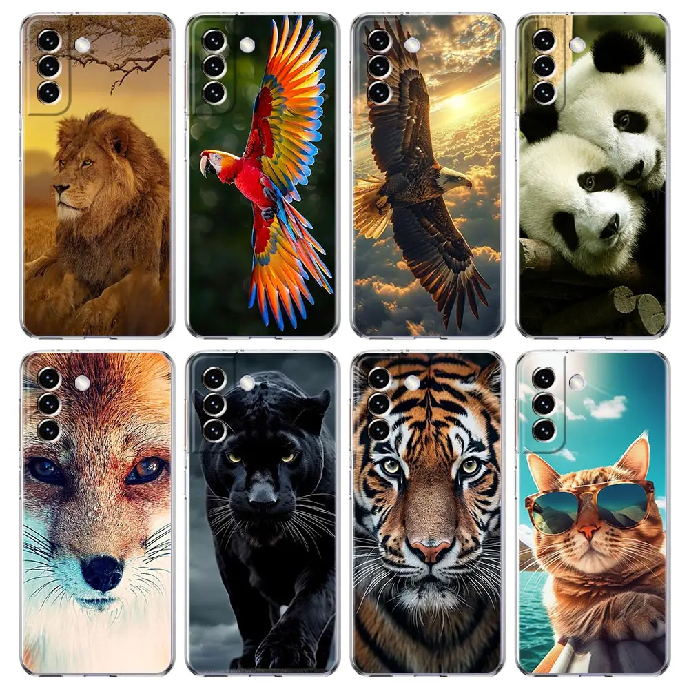 Прозрачный чехол для телефона Samsung Galaxy S24 Plus S23 FE S22 S21 S20 Ultra 5G S10 S10E S9 S8 Soft Cover animados de