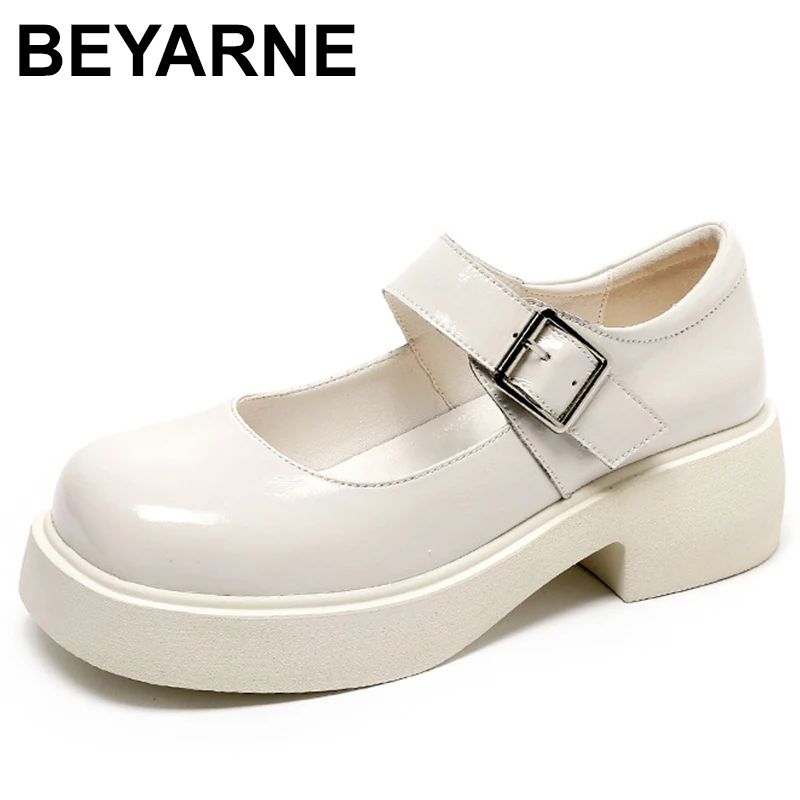 

New Retro Genuine Leather Summer Lady Buckle Strap Simple Lolita Preppy Mary Jane Loafers Lovely Japanese Style Shoes