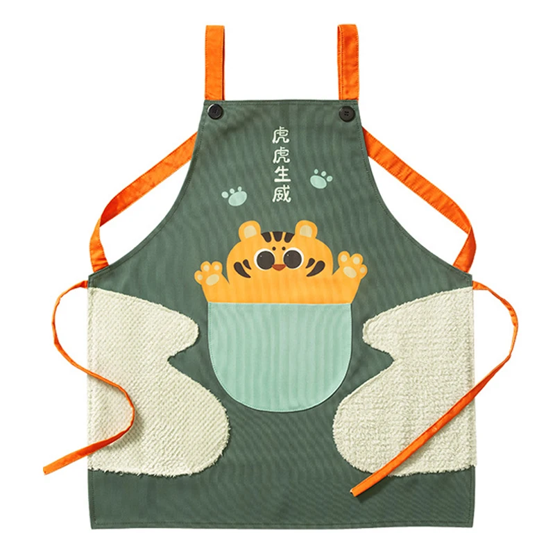 

Apron Kitchen Household Waterproof And Oil Proof Canvas High-end Cartoon Tiger Shengwei Sheep Proud, Cute And Cute