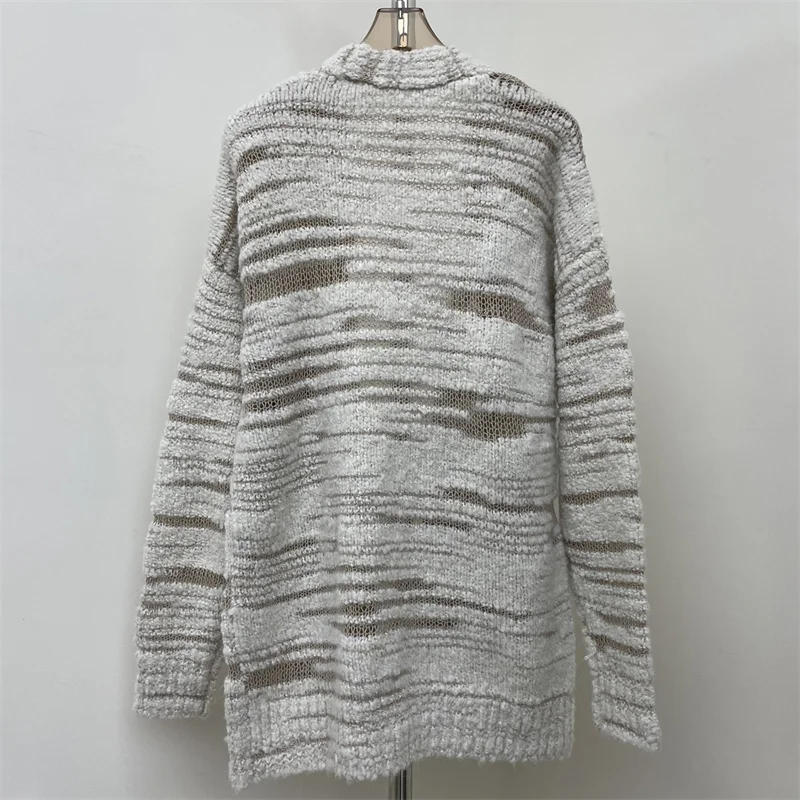 Женский свитер новый эластичный вязаный ажурный женский на осень 2024