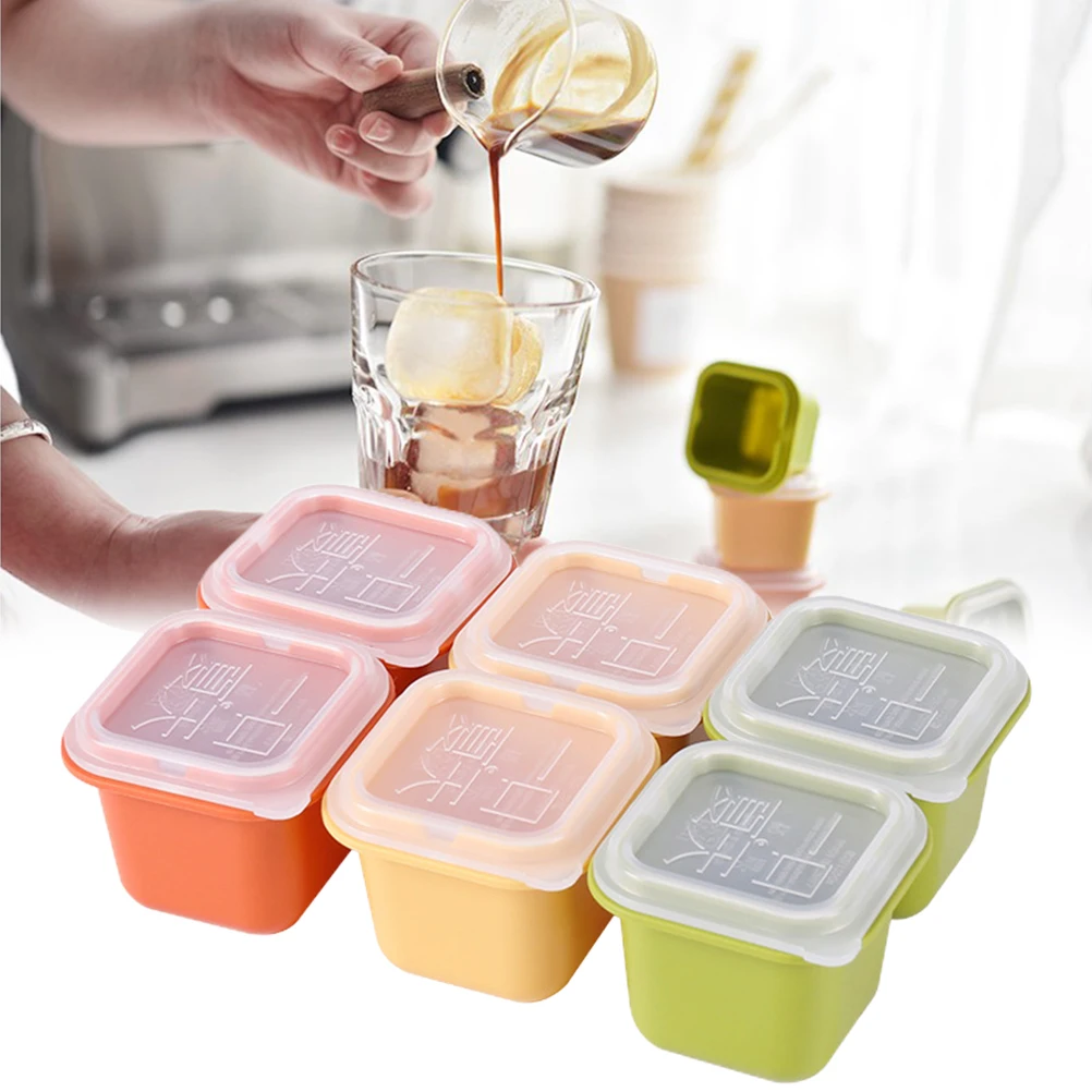 

6 Pack Ice Cube Maker Mold Stackable Ice Cube Trays with Lids Ice Cube Mold for Whiskey Cocktails Easy Release