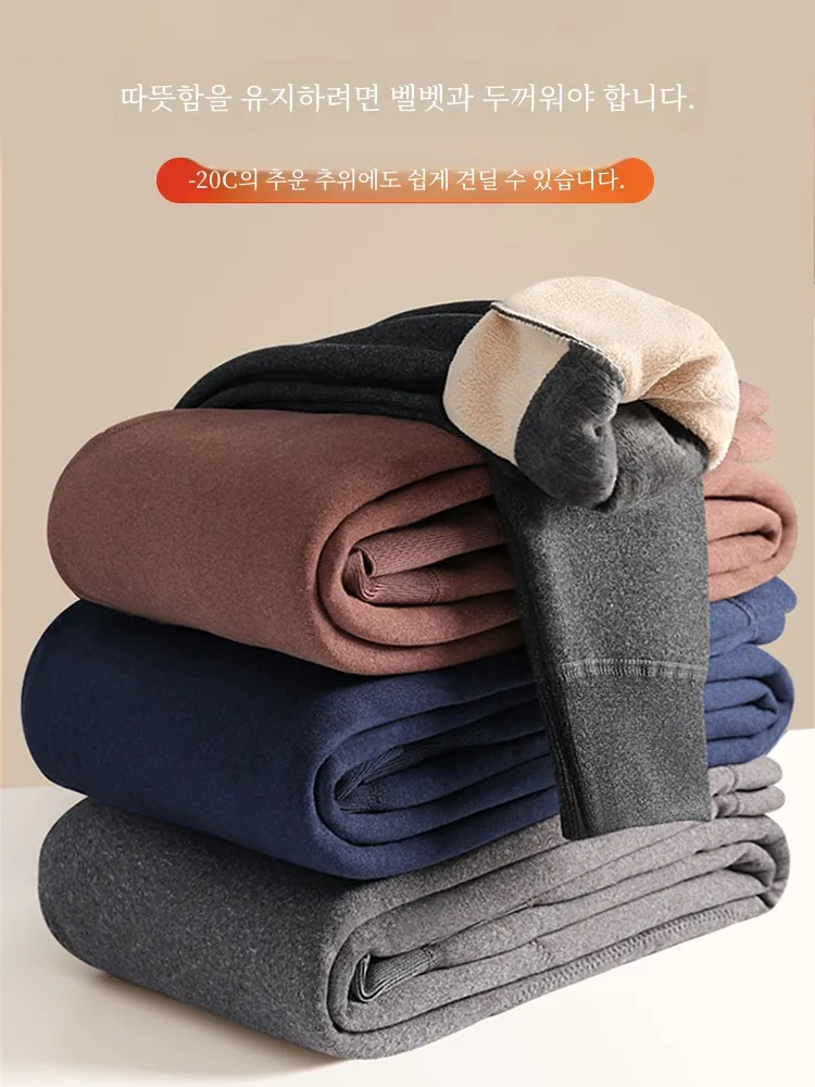 Утепленные брюки Duocai мужские с защитой колена и флисовыми хлопчатобумажными