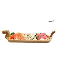 wooden dragon boat leading sashimi boat dry ice boat buffet seafood platter sushi shengtai cuisine sushi creative plate