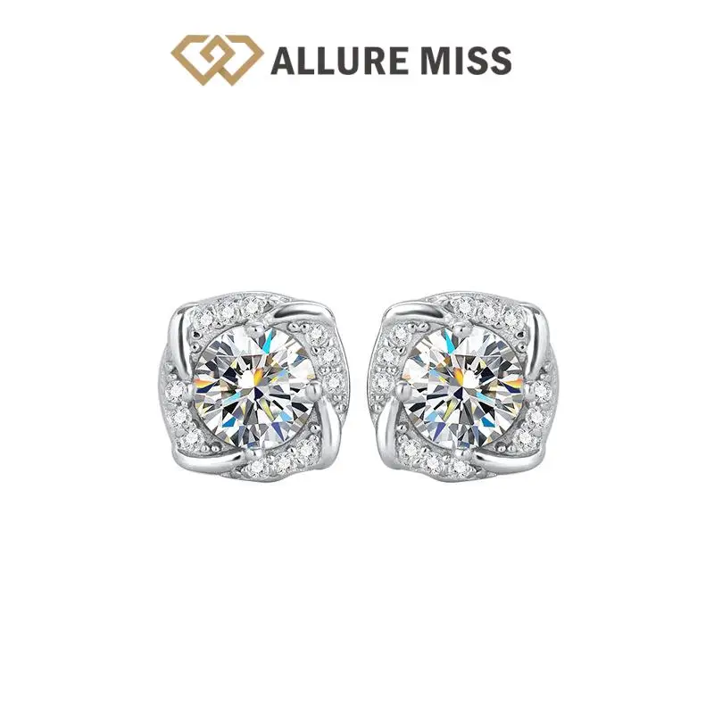 

Gift Round Brilliant Cut Romantic Moissanite Jewelry GRA Certified 100% 925 Sterling SilverTop Quality Sparkling WhiteGemstone