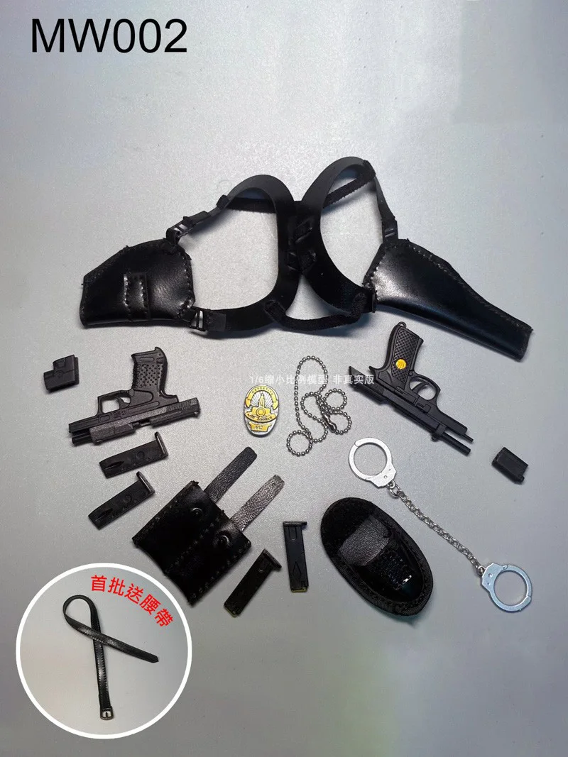 

1/6 Soldier MW02 Black Double Shoulder Gun Pouch Weapon Set Send Belt Model Toy Accessories For 12'' Action Figure In Stock