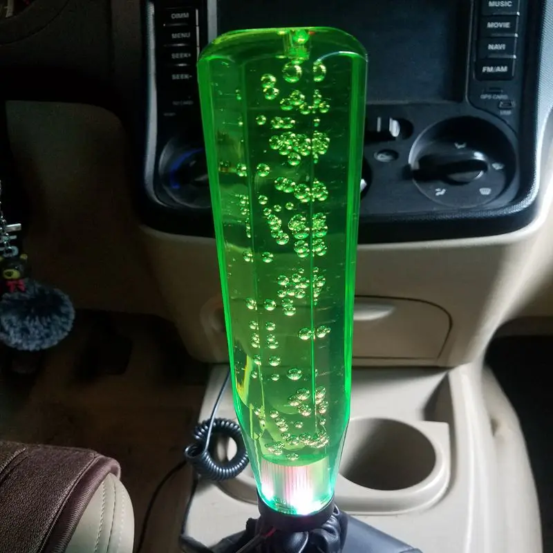 

Modified car crystal gear shifter extended gear shift knob with light