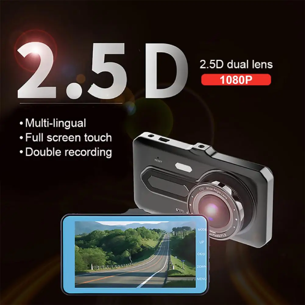 

1080P 4-дюймовый ЖК-дисплей Автомобильный видеорегистратор Камера ИК Ночное Видение видеокамера для вождения угол записи 170 ° HD камера G-Датчик...