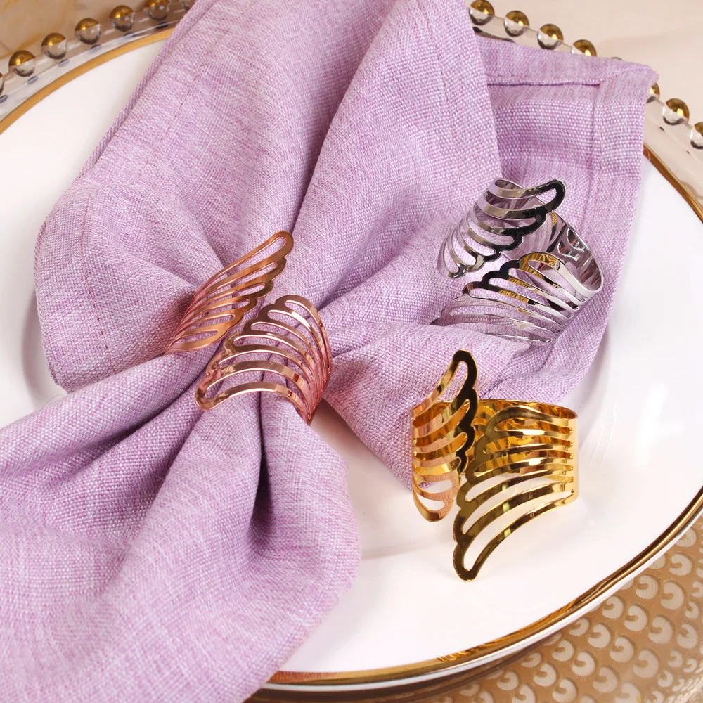 

6 шт., кольцо для салфеток с крыльями ангела