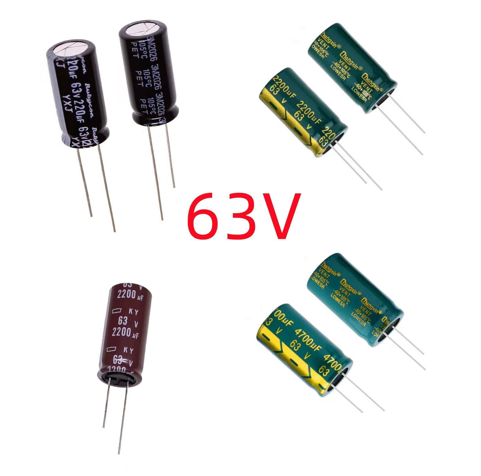 10/50/100 Pcs/Lot 63V 1uF DIP High Frequency Aluminum Electrolytic Capacitor