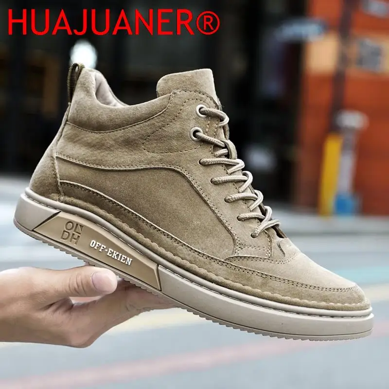

Fashion Mens Shoes Suede Genuine Leather Autumn Winter Men Boots Snow Warm Mens Ankle Boot Luxury Comfortable Male Sneakers