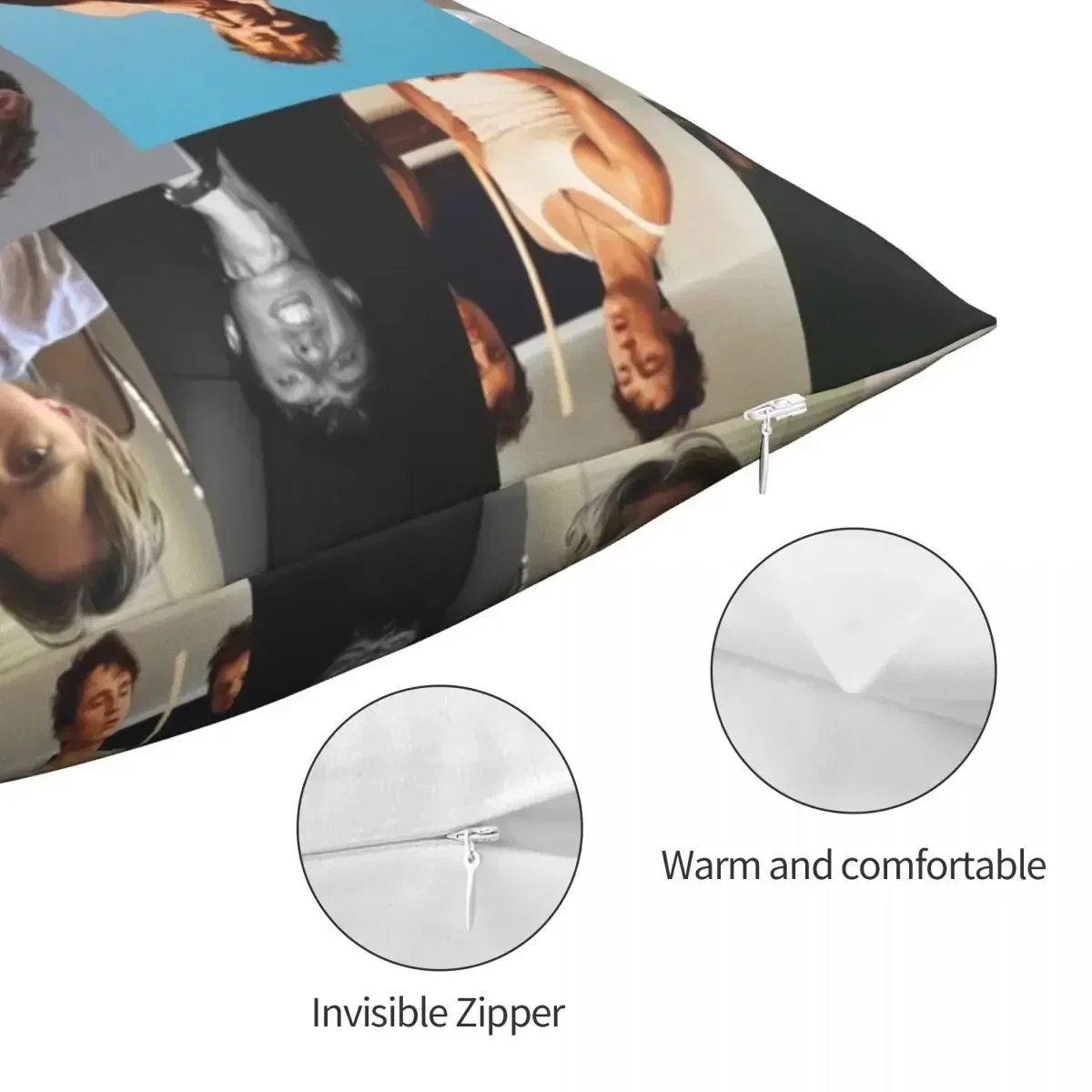 Рисованная звезда Раф Кэмерон картинка коллаж квадратная наволочка