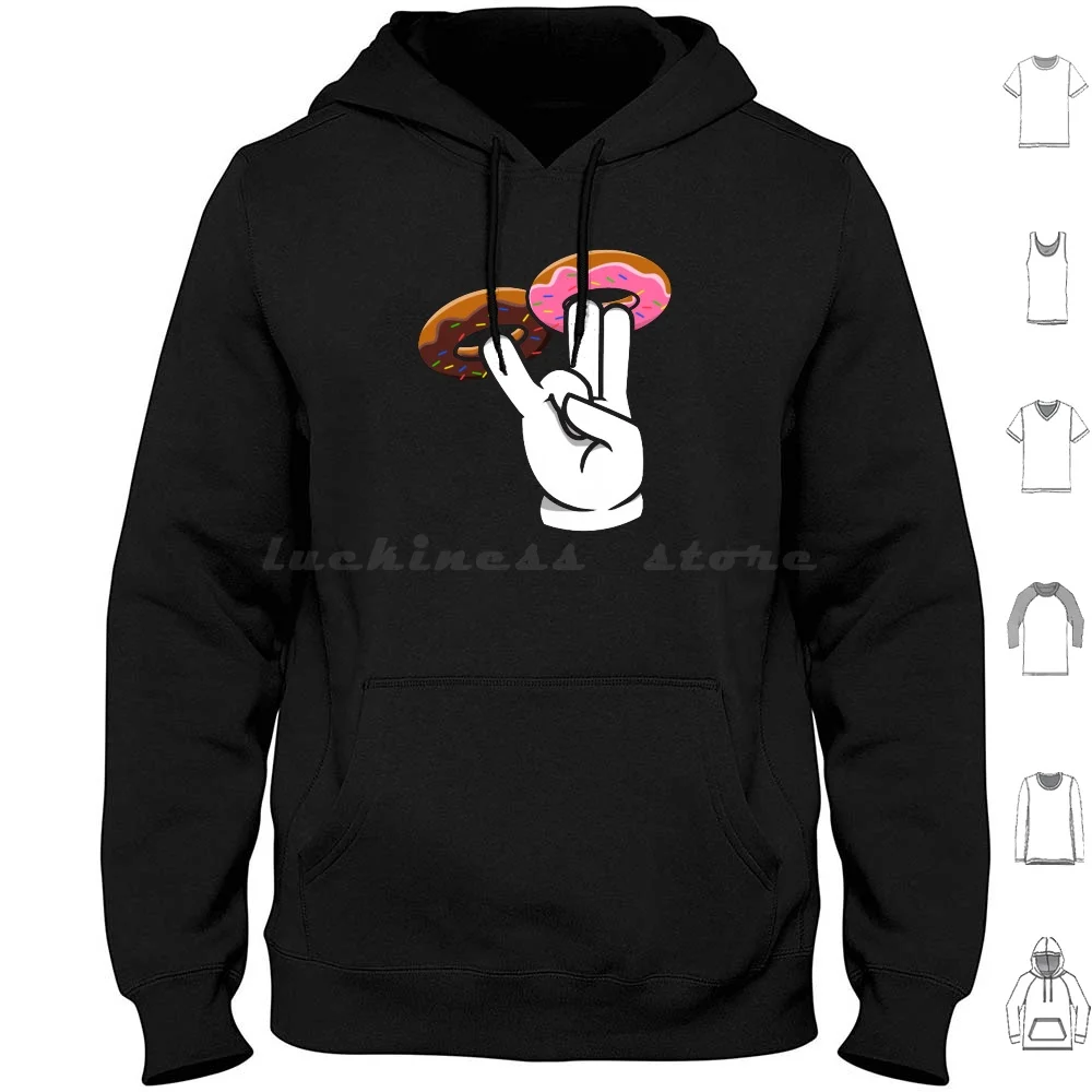 

2 In The Pink 1 In The Stink Dirty Donut Funny Gift For Men Women Hoodie cotton Long Sleeve Donut Fingers Sex Dirty Candy