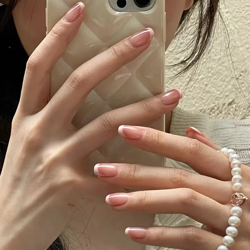 

24Pcs/Box Short Square Head Fake Nails Press On Nails Free Shipping Nails Tips With Glue Sticker Nails Set Press On Nail Art