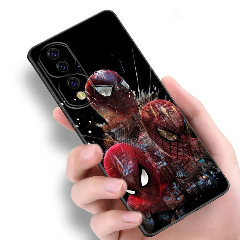 Черный телефон с рисунком Marvel Человек-паука для Honor 70 90 Lite X40 GT X50 i X5 Plus X6A X6S X7A X8A X8B X6