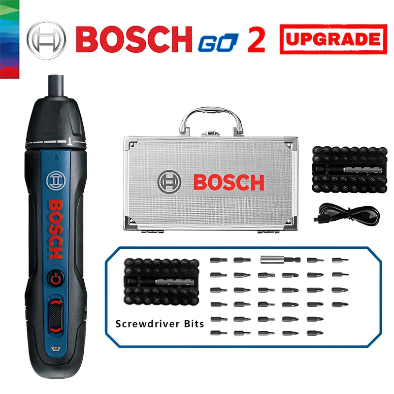 Original BOSCH GO2 Cordless Compact Smart Screwdriver Mini Press Type Screwdriver Rechargeable Set Multifunctional Hand Drill