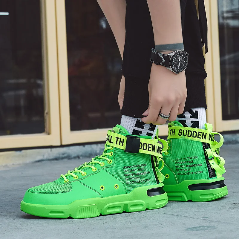 New Mens High-top Fashion Sneakers Trend Hot Sale Comfortable Man Walking Shoes Outdoor Non-slip Breathable Sport Shoes for Male