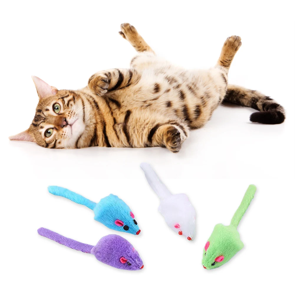 

1PC Furry Plush Cat Toy Soft Solid Interactive Mice Mouse Toys For Funny Kitten Pet Cats Playing Scratch Training Game Supplies