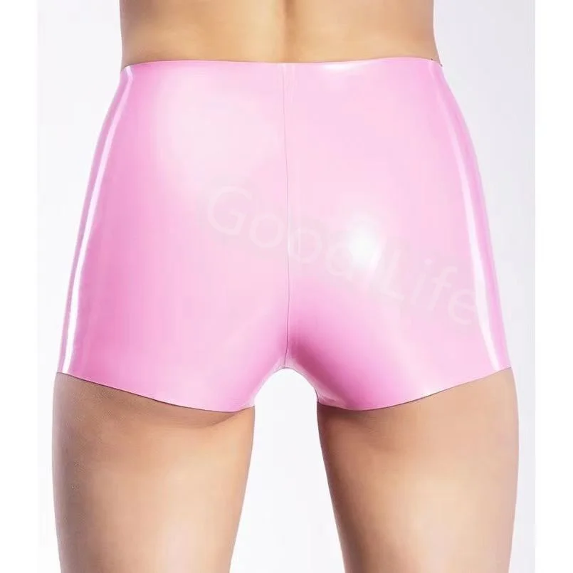 Сексуальные узкие шорты из натурального латекса ручной работы резиновые