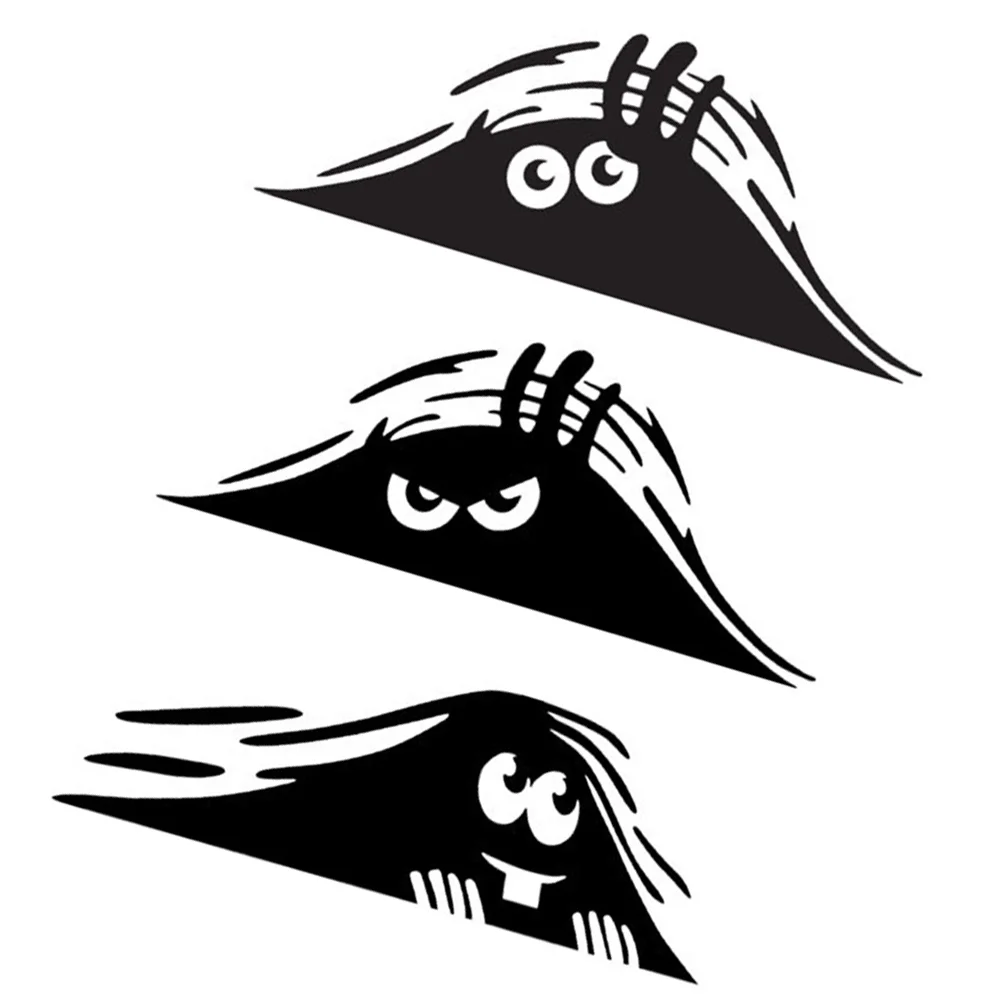 

3PCS Peep Eyes Design Reflective Car Tail Decal Creative Sticker Window Decoration for Auto Truck Vehicle Stickers the