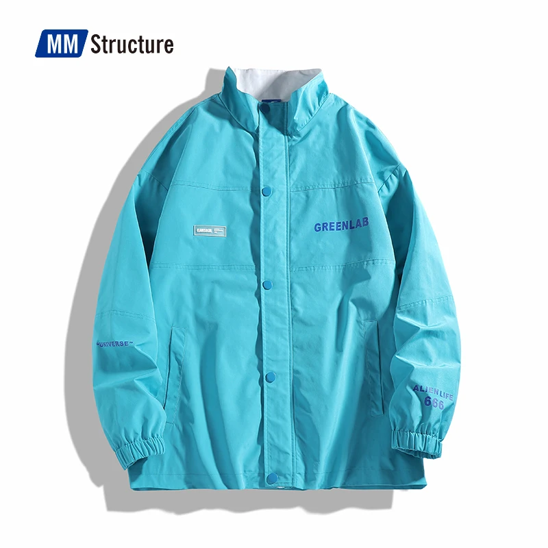 High Quality Hipster Jacket Men England Style Oversized Varsity Windbreaker Unisex Fashion Print Street Coat | Мужская одежда