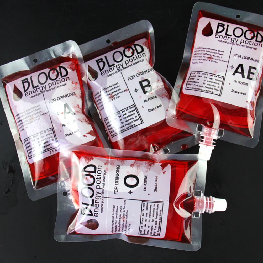 

Drink Blood Bagpouches Bagsjuiceparty Props Favors Gift Favor Zombie Gag Oz 8 Adults Reusable Cup Fake Edible Pouch Drinking