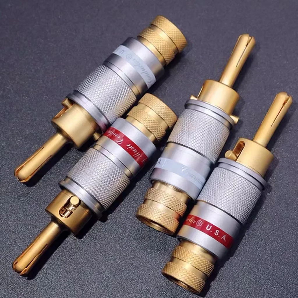 

Позолоченный аудиокабель xssh hifi, 4 шт., штекер, аудиовход, Банановый штекер