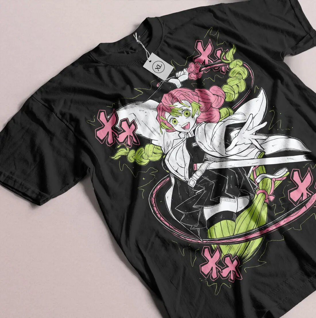 Футболка Mitsuri Kanroji футболка Love Hashira с изображением рассекающего демонов Akaza Doma