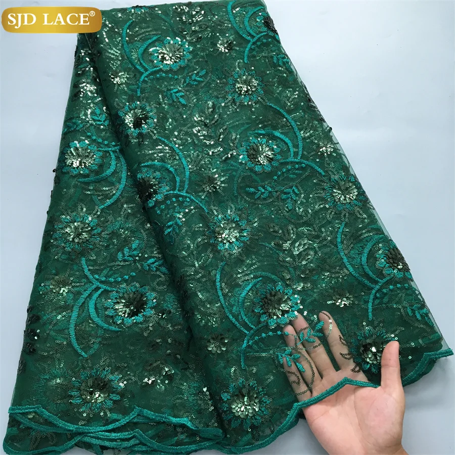 SJD LACE нигерийское кружевное платье с 3D блестками свадебное 2024 высокое качество