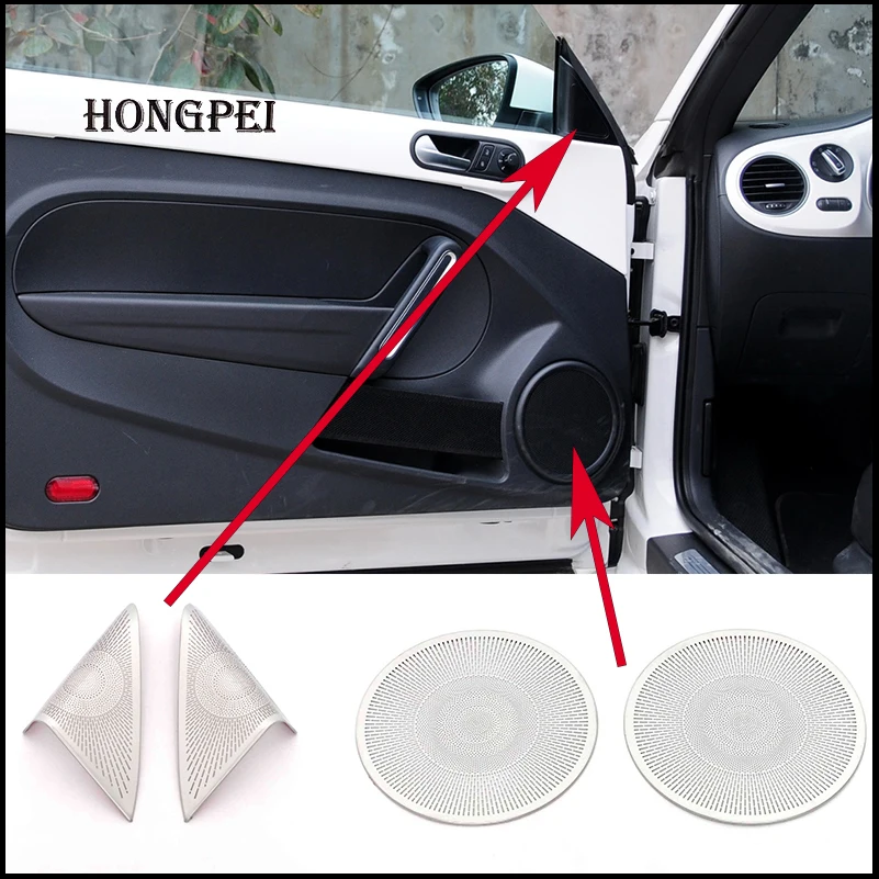 

Car Styling For Volkswagen Beetle 2013-2019 Interior Door Speaker Sound Ring Cover Sticker Trim 2013-2018 Molding Accessories